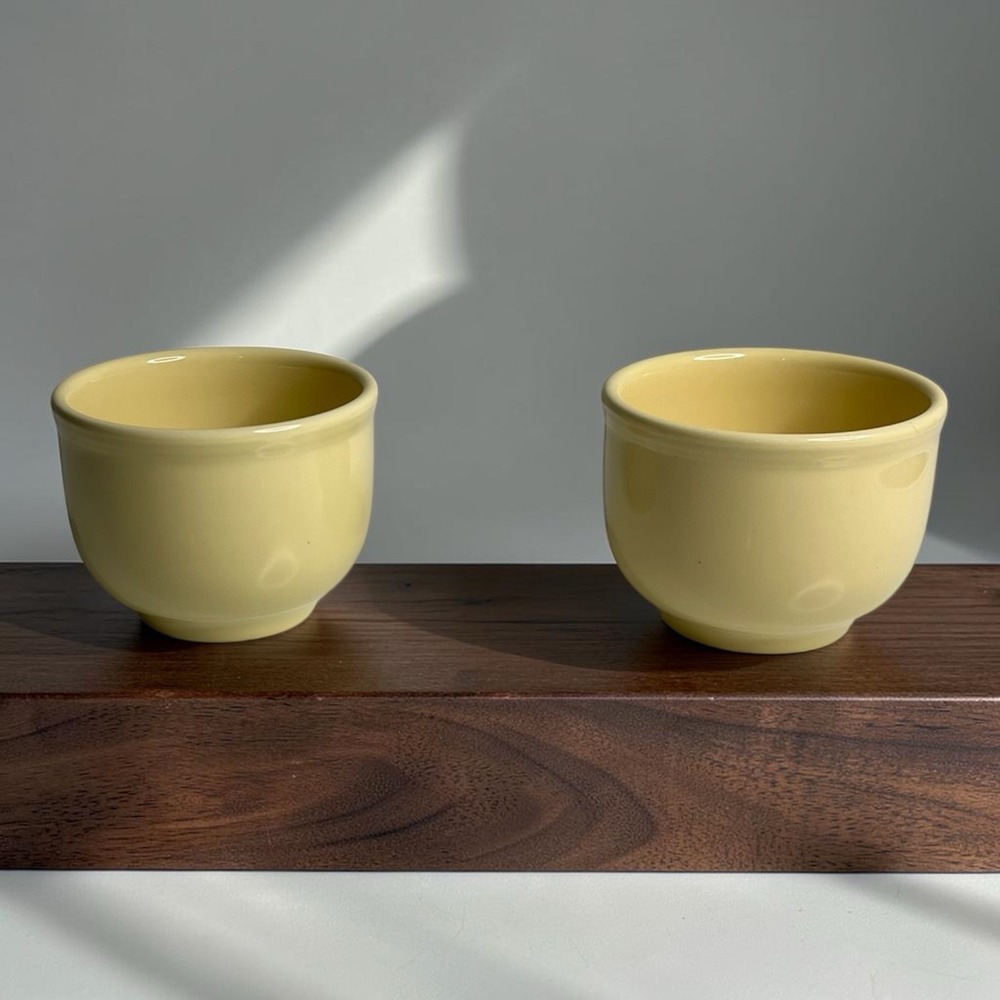 HLC Homer Laughlin Fiesta Ware Chili Bowls Ivory Yellow Set Of 2 *Read